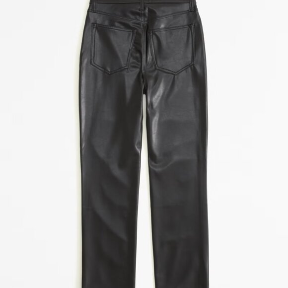 Abercrombie Mixed Fabric Curve Love High Rise Ankle Straight Jean - NWT, 26S - Picture 3 of 6